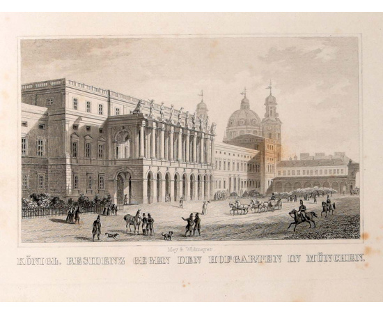 Album von Muenchen. Виды Мюнхена. Альбом с 20 гравюрами середины XIX века